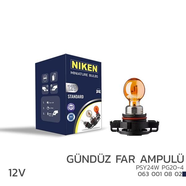 NIKEN 12V PSY24W GÜNDÜZ FAR AMPULÜ (PG20-4)AMB 10...