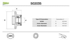 ARKA TEKERLEK PORYASI FIAT EGEA 16> ABS'Lİ (62x...
