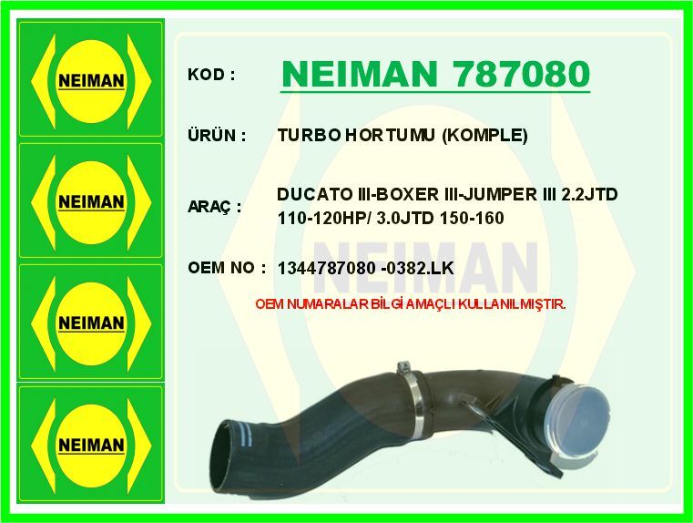 TURBO HORTUMU (KOMPLE) DUCATO III-BOXER III-JUMPER...