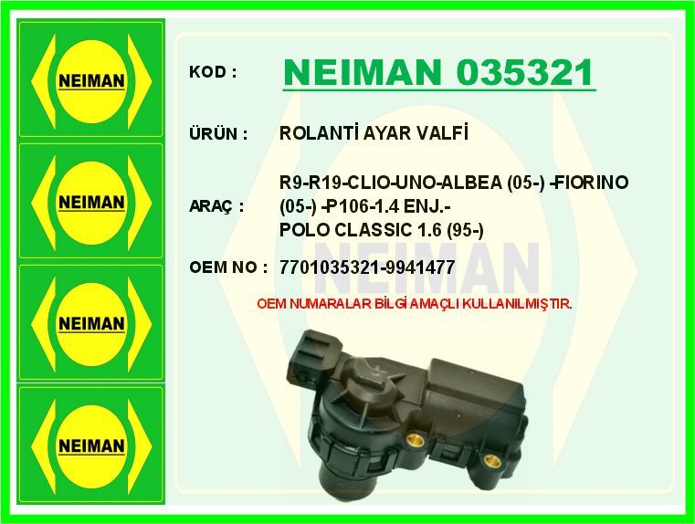 ROLANTİ AYAR VALFİ R9-R19-CLIO-UNO-ALBEA (05-) -FI...