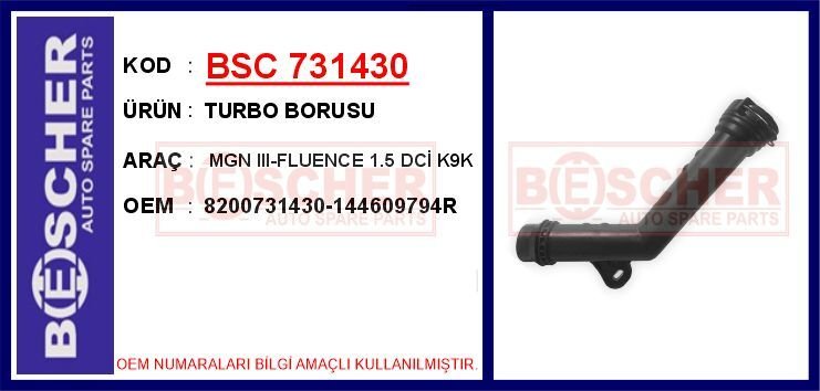 TURBO BORUSU MGN III-FLUENCE 1.5 DCİ K9K