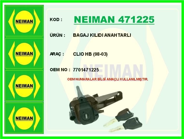 BAGAJ KILIDI ANAHTARLI CLIO HB (98-03)