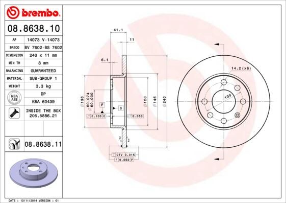 ÖN FREN AYNASI CORSA C 1.0-1.2 16V (01>11) (24...