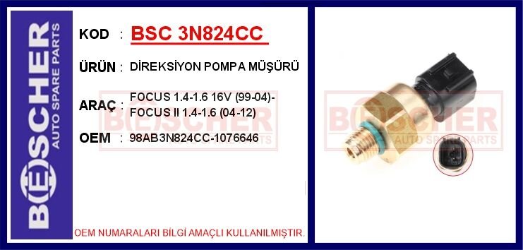 DİREKSİYON POMPA BASINÇ MÜŞÜRÜ FORD FOCUS 98> (...