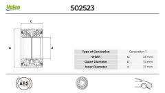 ÖN TEKER RULMANI (ABS'SİZ) P106-P206-P306-C2-C3-SA...