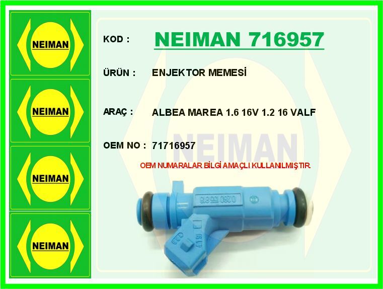 ENJEKTOR MEMESİ ALBEA MAREA 1.6 16V 1.2 16 VALF