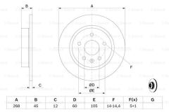 FREN DISKI ARKA 15 INCH 268MM ASTRA J A13DTE-A16XER-A14NET 10-21