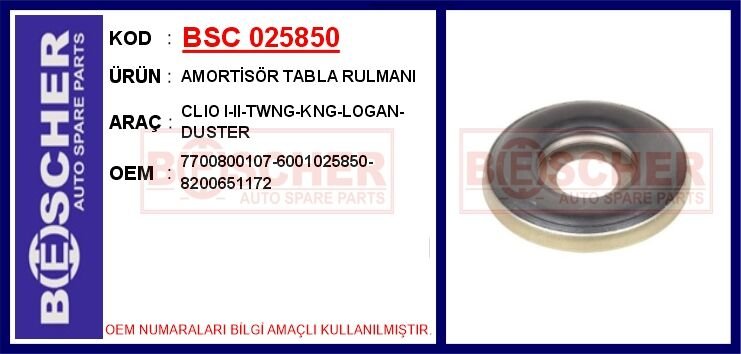 AMORTİSÖR TABLA RULMANI CLIO I-II-TWNG-KNG-LOGAN-D...