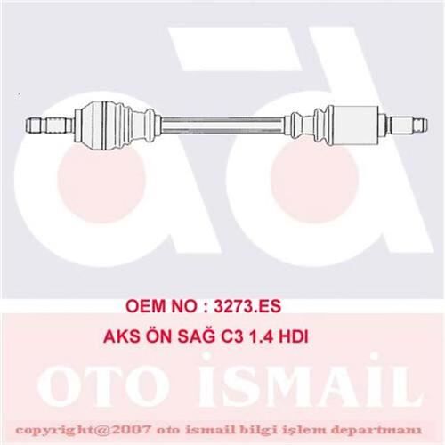 (x) AKS ÖN SAĞ C3 1.4 HDI 02=> 55KW (17-0709)