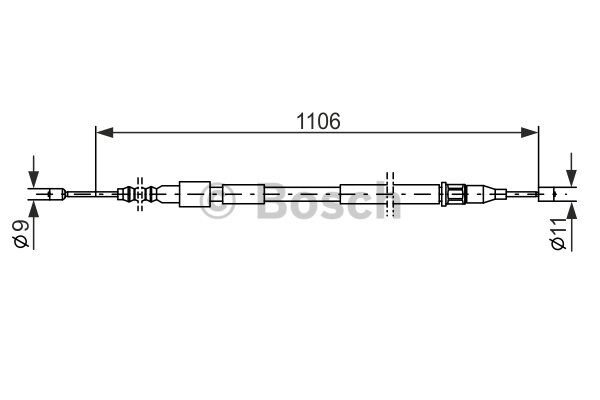 EL FREN TELI SOL 1106 MM KAMPANA FREN CORSA C 01-11