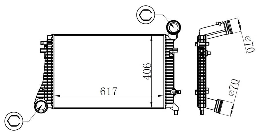 INTERCOOLER BRAZİNG INTERCOOLER (617X406X32)A3-LEO...