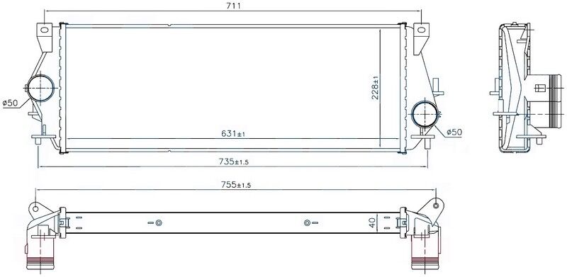 INTERCOOLER BRAZİNG INTERCOOLER (631X228X40)DİSCOV...