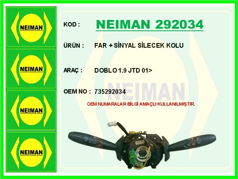 FAR + SİNYAL SİLECEK KOLU DOBLO 1.9 JTD 01>