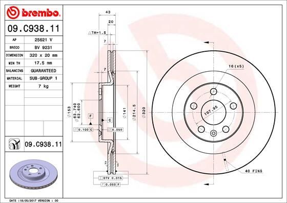 ARKA FREN DİSKİ S60 III (224)-S90 II (234)-V60 II ...