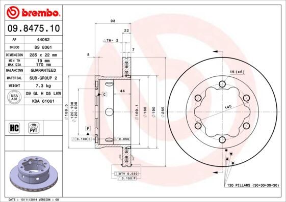 FREN DISKI ARKA MERCEDES SPRINTER B901>B904 . V...