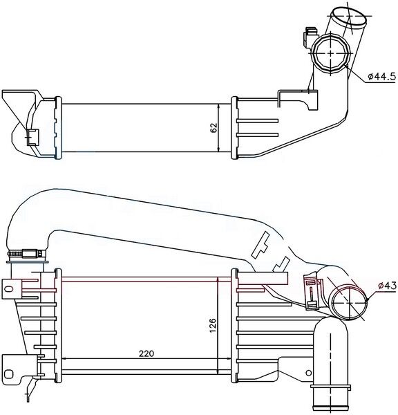 INTERCOOLER BRAZİNG INTERCOOLER A/M(220X126X62)AST...