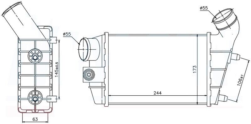 INTERCOOLER BRAZİNG INTERCOOLER A/M(244X173X63)147...