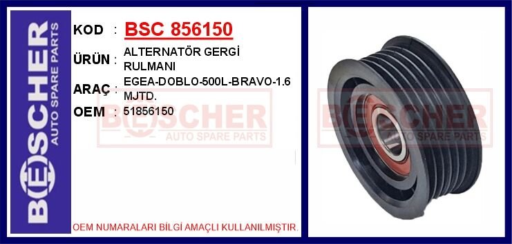 ALTERNATÖR GERGİ RULMANI EGEA-DOBLO-500L-BRAVO-1.6...