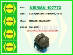 CAM AÇMA ANAHTARI ÖN SOL ÇİFTLİ MEGANE II MAVİ SOK...