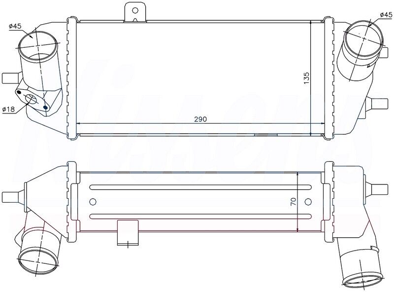 INTERCOOLER BRAZİNG INTERCOOLER A/M(300X128X70)İ20...