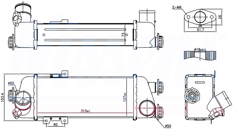 INTERCOOLER BRAZİNG INTERCOOLER A/M(313X124X74)ELA...