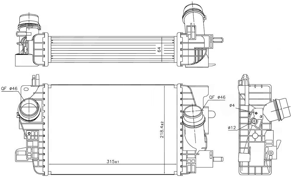 INTERCOOLER BRAZİNG INTERCOOLER A/M(315X218X64)MER...