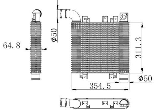 INTERCOOLER BRAZİNG INTERCOOLER A/M(354X311X65)SAN...