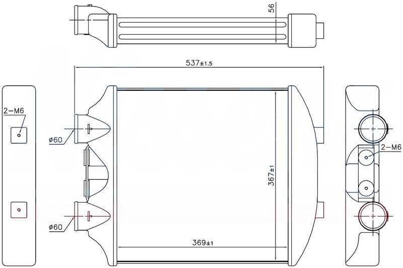 INTERCOOLER BRAZİNG INTERCOOLER A/M(369X372X56)IBİ...