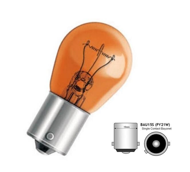 93 S25 BAU15S 24V. 21W. TURUNCU (D. CAM)
