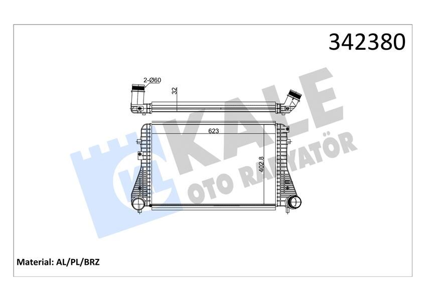TURBO RADYATÖRÜ (INTERCOOLER) VW CADDY III-GOLF VI...