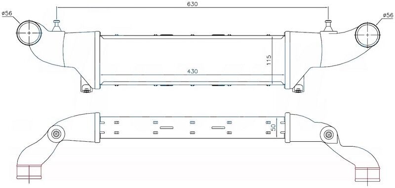 INTERCOOLER BRAZİNG INTERCOOLER A/M(430X115X50)C20...