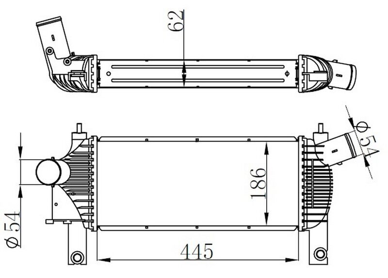 INTERCOOLER BRAZİNG INTERCOOLER A/M(445X185X64)NAV...