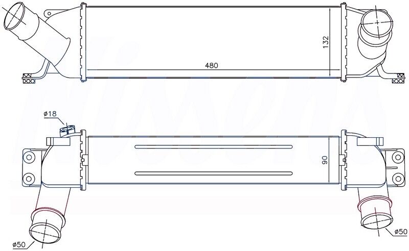 INTERCOOLER BRAZİNG INTERCOOLER A/M(480X132X90)H1 ...