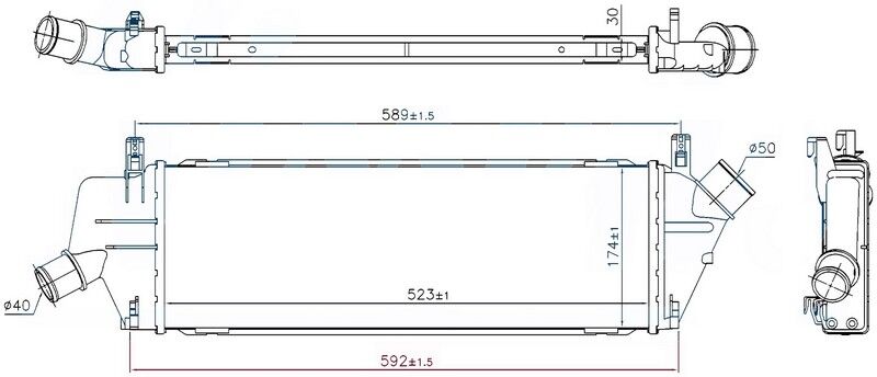 INTERCOOLER BRAZİNG INTERCOOLER A/M(523X174X30)MİC...
