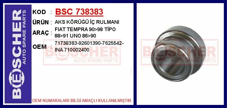AKS KÖRÜĞÜ İÇ RULMANI FIAT TEMPRA 90>98 TİPO 88...