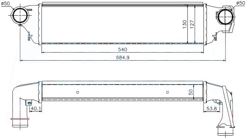 INTERCOOLER BRAZİNG INTERCOOLER A/M(540X127X50)3.2...