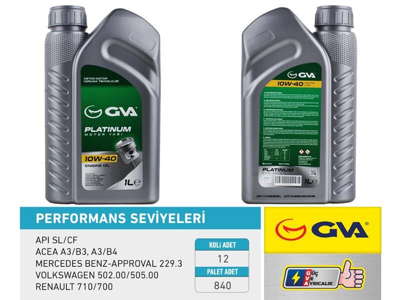 MOTOR YAĞI 10W40 1 LT PLATINUM YARI SENTETİK API S...