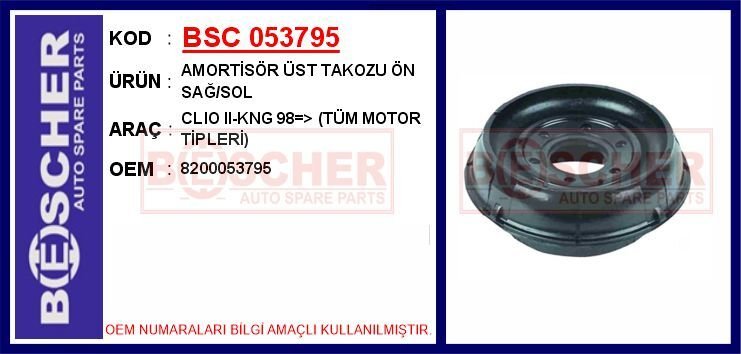 AMORTİSÖR ÜST TAKOZU ÖN SAĞ/SOL CLIO II-KNG 98=>...