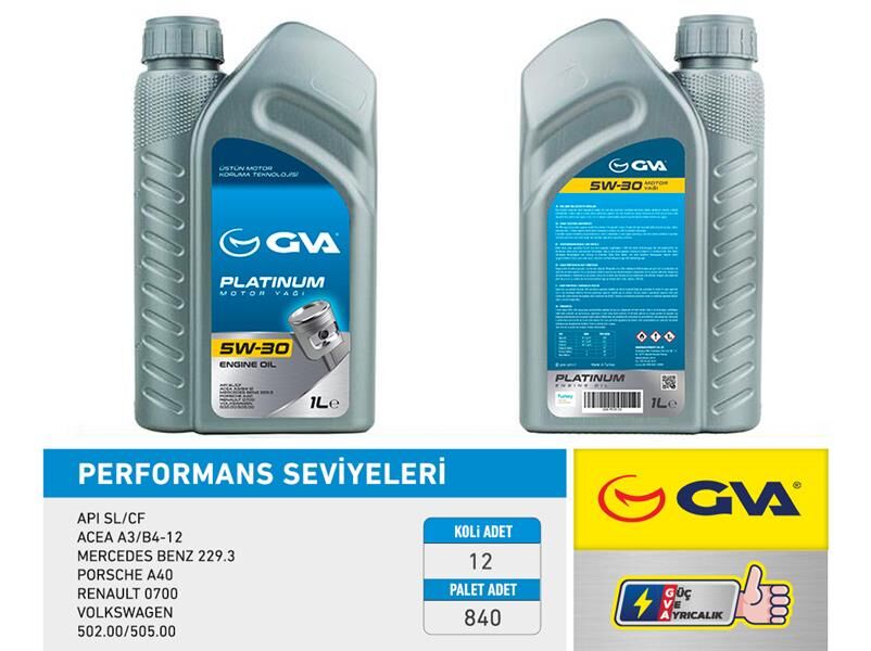 MOTOR YAĞI 5W30 1 LT PLATINUM TAM SENTETİK API SL/...