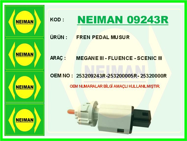 FREN MÜŞÜRÜ MEGANE 3-FLUENCE-SCENIC 3 (K4M-F9Q-K9K...