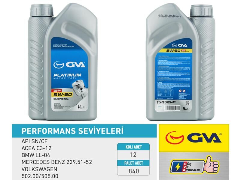 MOTOR YAĞI 5W30 1 LT PLATINUM PARTİKÜLLÜ-DPF TAM S...