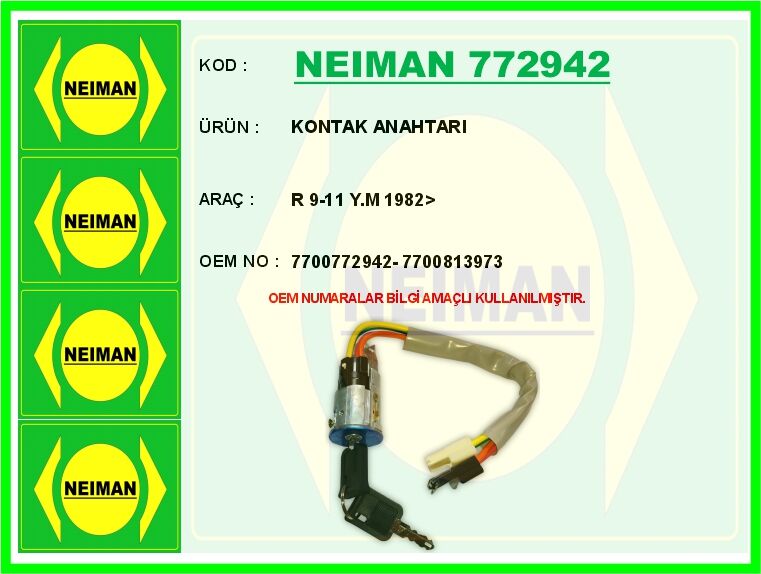 KONTAK ANAHTARI R 9-11 Y.M 1982>