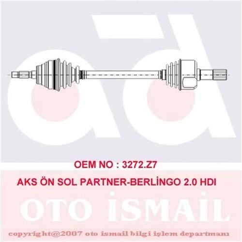 (x) AKS ÖN SOL PARTNER-BERLINGO 2.0 HDI 00=>