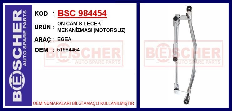 ÖN CAM SİLECEK MEKANİZMASI (MOTORSUZ) EGEA