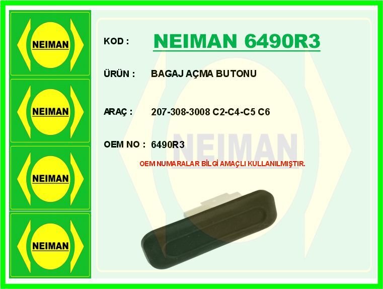 BAGAJ AÇMA BUTONU 207-308-3008 C2-C4-C5 C6