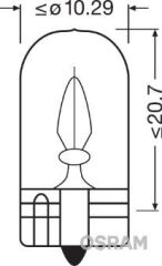 AMPUL 12V 2W ORTA DİPSİZ W2.1X9.5D UNV1