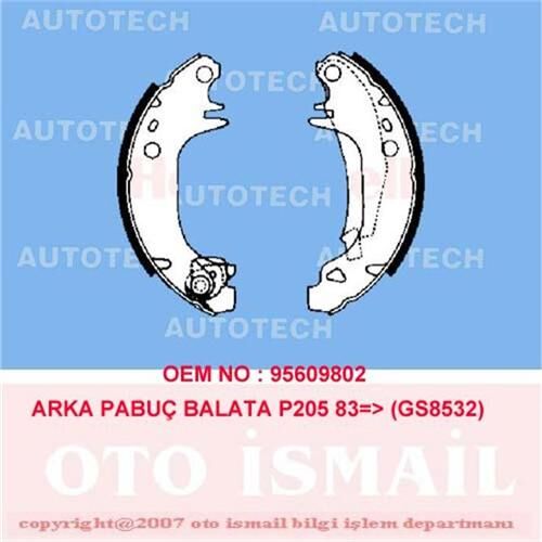 ARKA PABUÇ BALATA CITROEN VISA 1.6GTİ 1.7D (180x3...