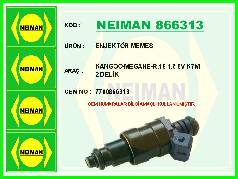 ENJEKTÖR MEMESİ KANGOO-MEGANE-R.19 1.6 8V K7M 2 DE...