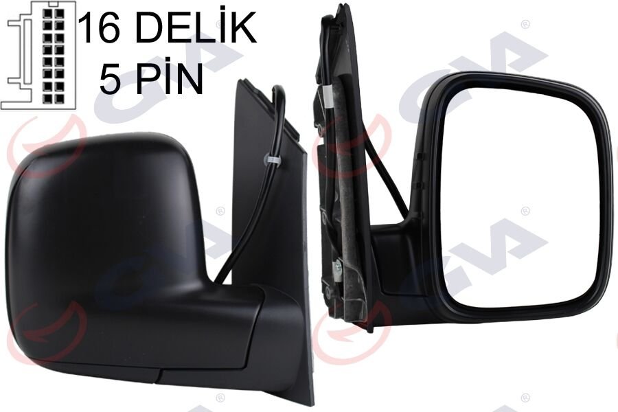 DIŞ DİKİZ AYNASI SAĞ CADDY 04> ELEKTRİKLİ+ISITM...