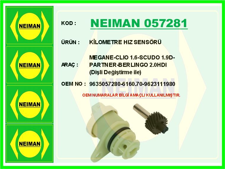 KİLOMETRE HIZ SENSÖRÜ MEGANE-CLIO 1.6-SCUDO 1.9D-P...